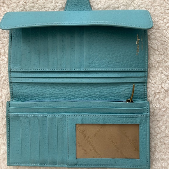 Nearly new Ferragamo turquoise wallet